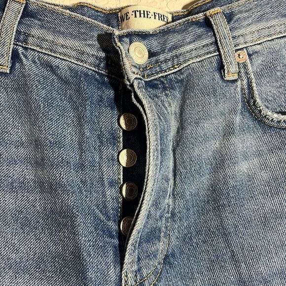 NWT Free People We the Free Maggie Ripped Crop Straight Leg Jeans Size 25 - Picture 5 of 12